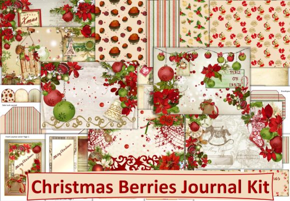 Download Christmas Junk Journal Kit with Ephemera - Journal kit Collection