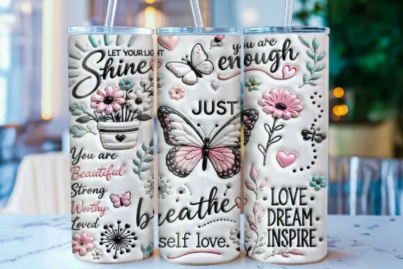 Download Inflated Self Love 20oz Tumbler Wrap PNG - Self love Collection