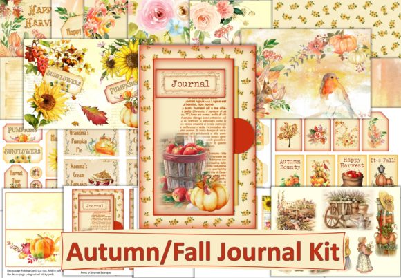 Download Autumn Fall Junk Journal Kit - Journal kit Collection