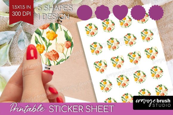 Download Spring Floral Printable Sticker Sheet - Premium Bundle
