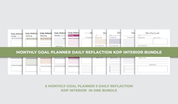 Download Monthly Goal Planner Kdp Interior Bundle - Kdp interior Collection