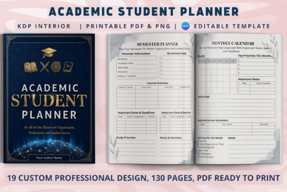 Download Academic Student Planner | KDP Interior - Kdp interior Collection