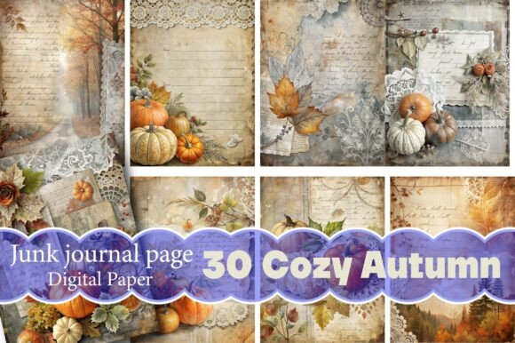 Download Cozy Autumn Junk Journal Kit - Journal kit Collection