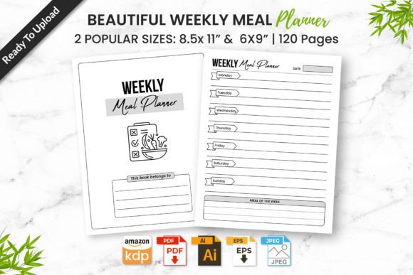 Download Weekly Meal Planner KDP Interior PDF - Kdp interior Collection