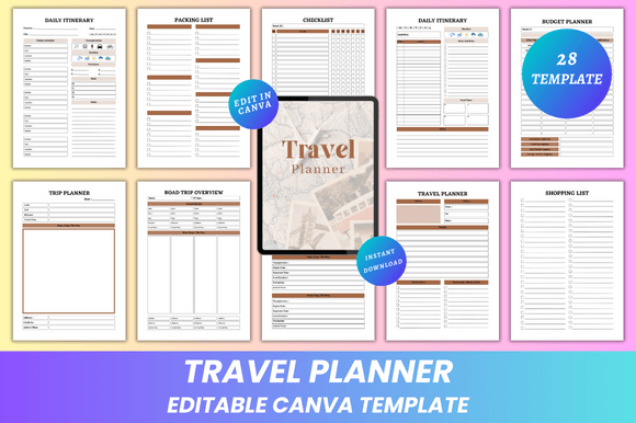 Download Travel Planner Canva KDP Interior - Kdp interior Collection