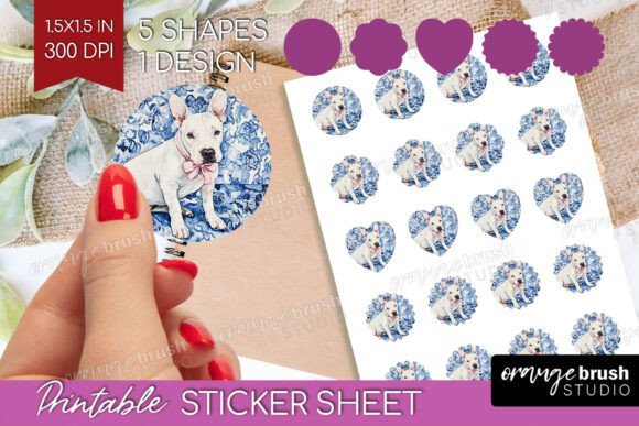 Download Bull Terrier Dog Floral Printable Sheet - Premium Resources