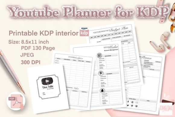 Download YOUTUBE PLANNER PDF KDP INTERIOR - Kdp interior Collection