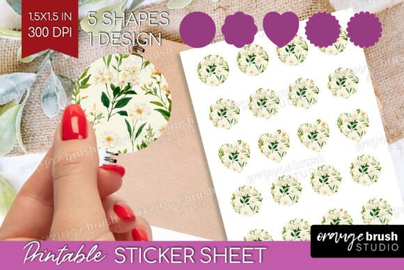 Download Spring Floral Printable Sticker Sheet - Premium Bundle