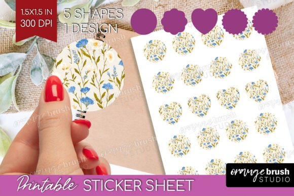 Download Spring Floral Printable Sticker Sheet - Premium Bundle