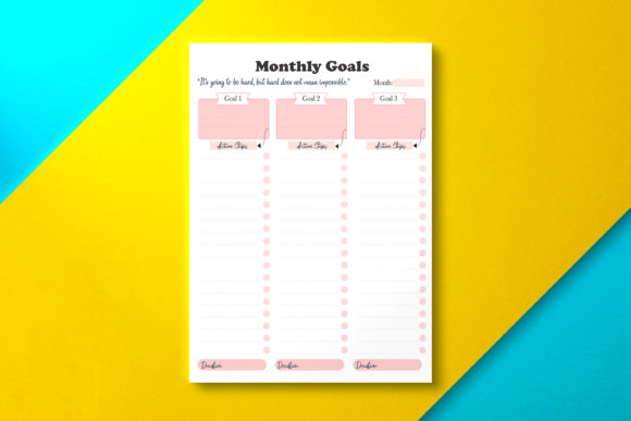 Download Monthly Goal Planner, KDP Interior - Kdp interior Collection