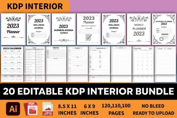 Download 2023 Planner Bundle KDP Interior - Kdp interior Collection