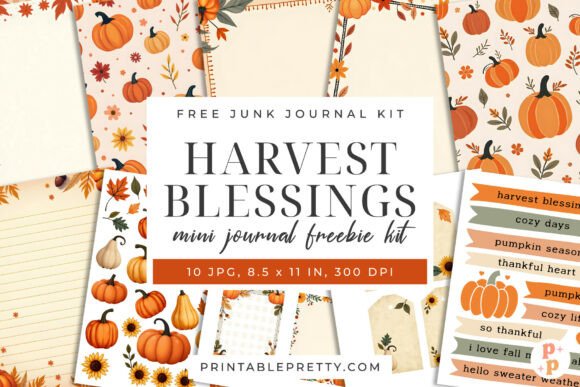 Download Harvest Blessings Fall Junk Journal Kit - Journal kit Collection