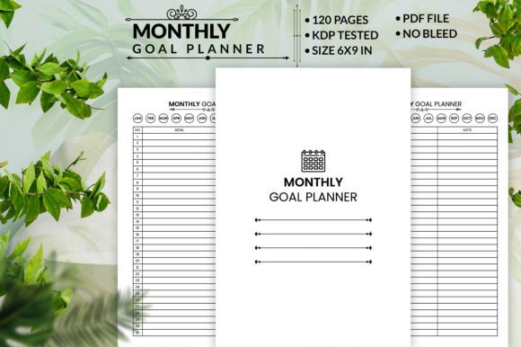 Download Monthly Goal Planner KDP Interior - Kdp interior Collection